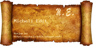 Micheli Edit névjegykártya